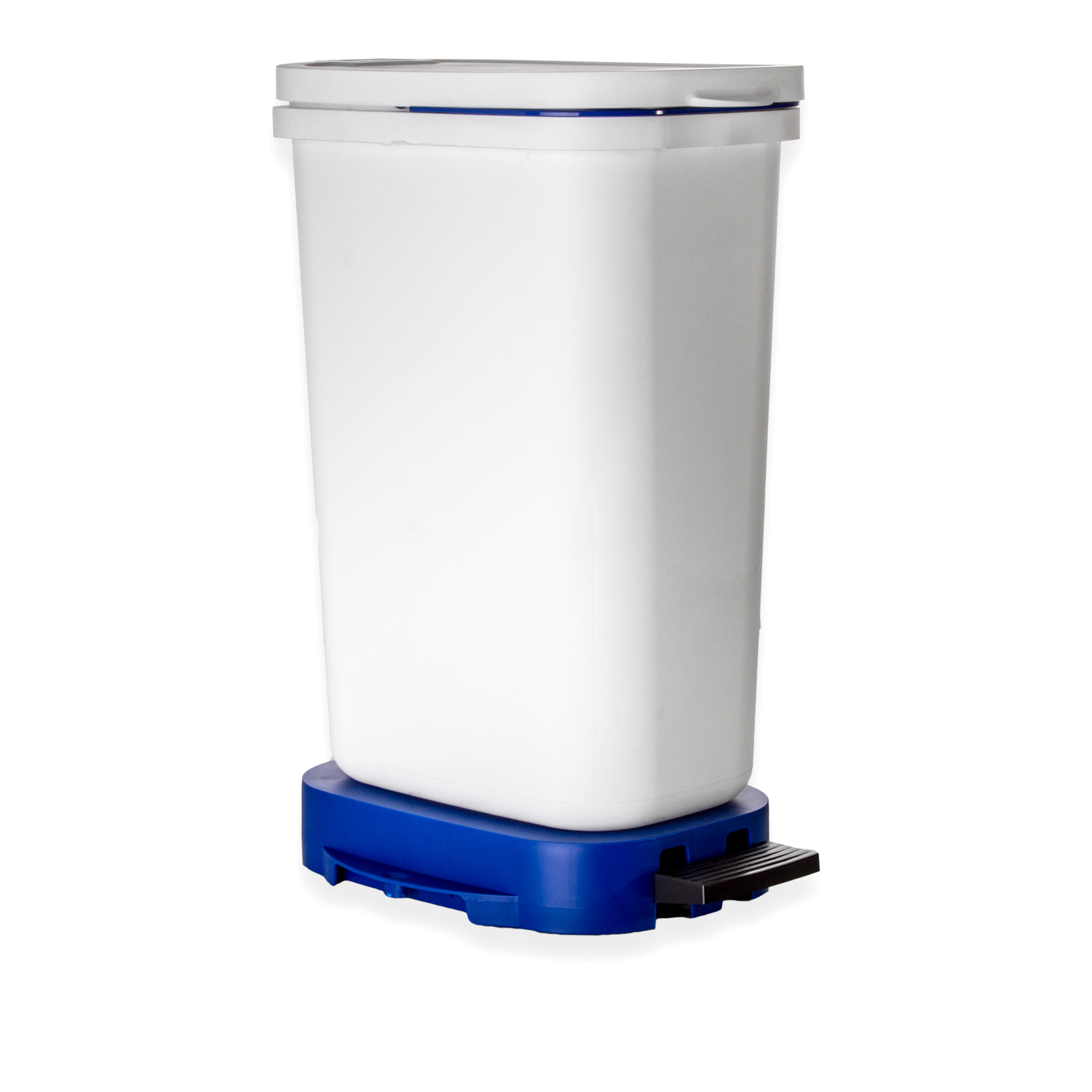 Balde Lixo Eco Branco com Base / Aro Azul 30l 36X25.5X50cm