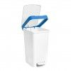 Balde Reciclagem com Pedal Smart Branco / Azul 25L 26X36X47cm