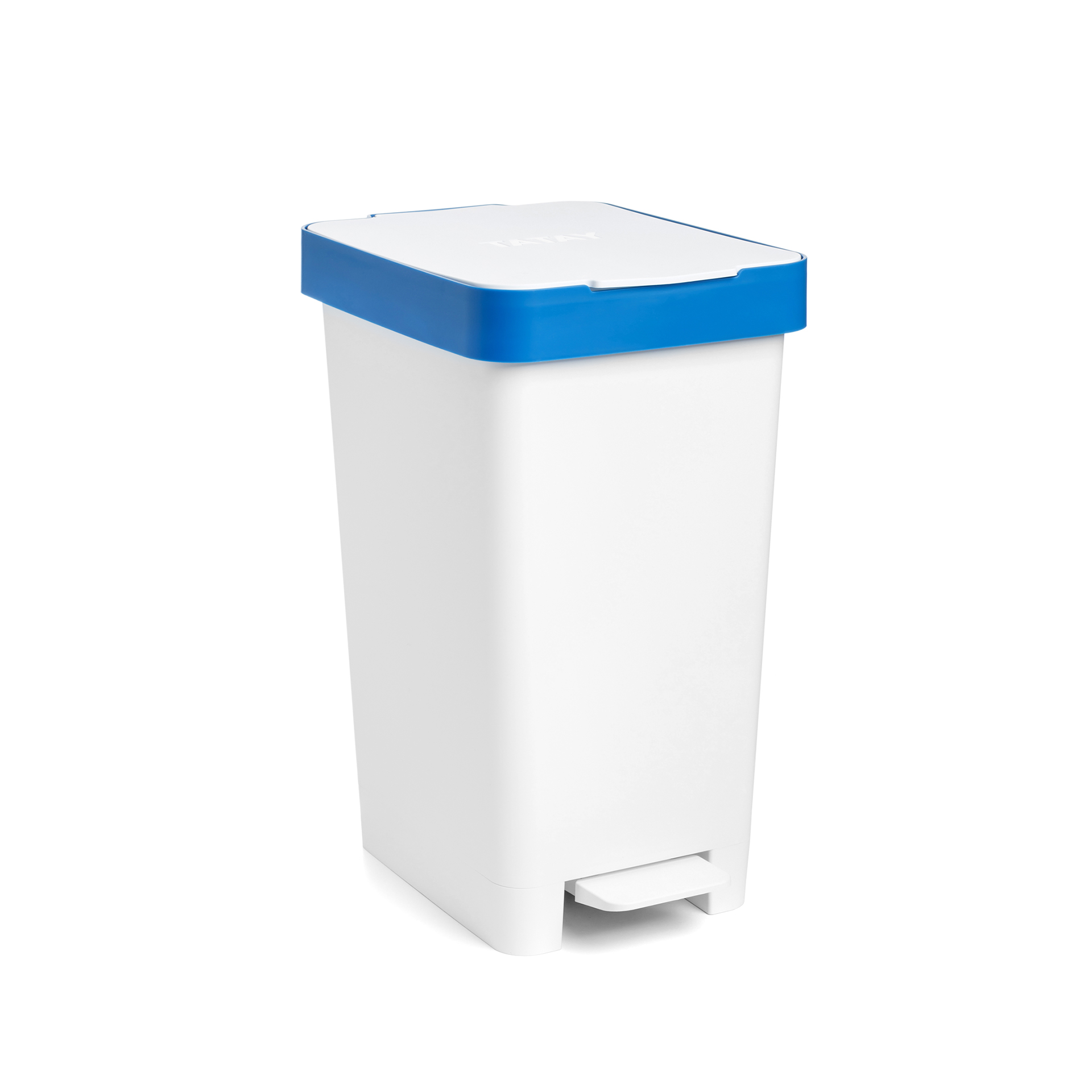 Balde Reciclagem com Pedal Smart Branco / Azul 25L 26X36X47cm