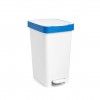 Balde Reciclagem com Pedal Smart Branco / Azul 25L 26X36X47cm