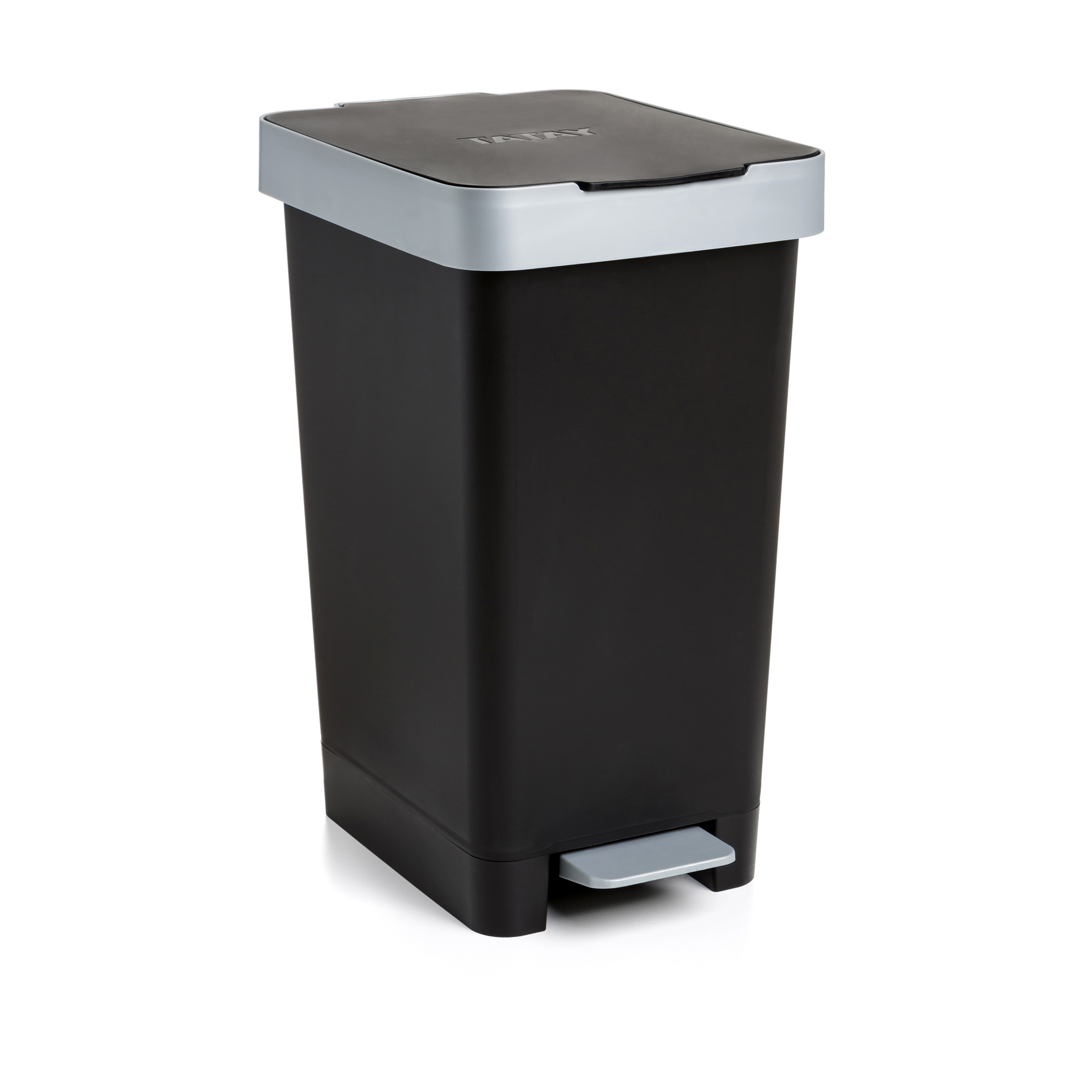 Balde Lixo com Pedal Smart Cor Sólida Preto 25L 26X36X47cm