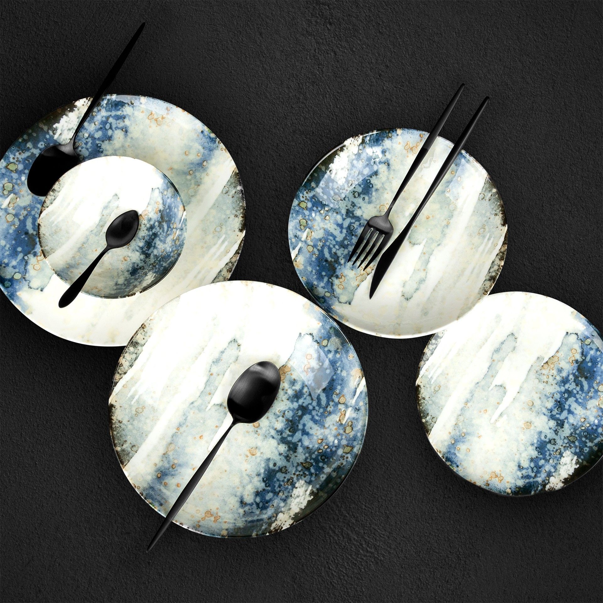 Prato Porcelana Catay Raso Azul 25cm