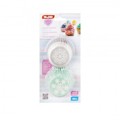 Forma Queque Papel Floco Neve 7.5CX3.5M Pack 100