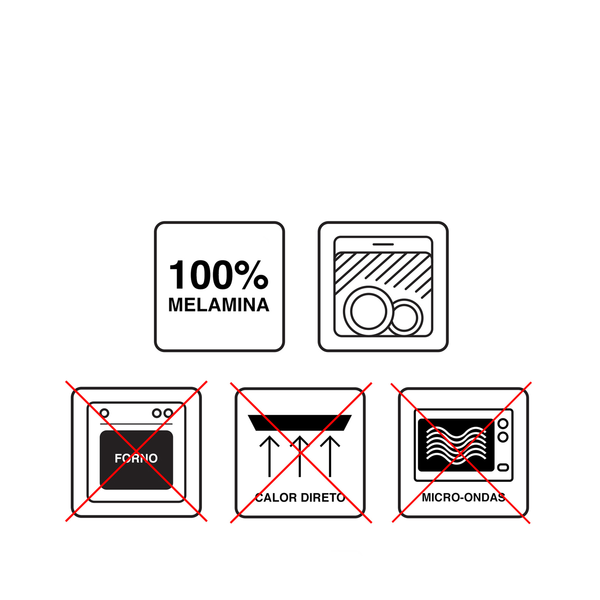 Saladeira Melamina Classic Quadrado Branca 500ml 13X13X6cm