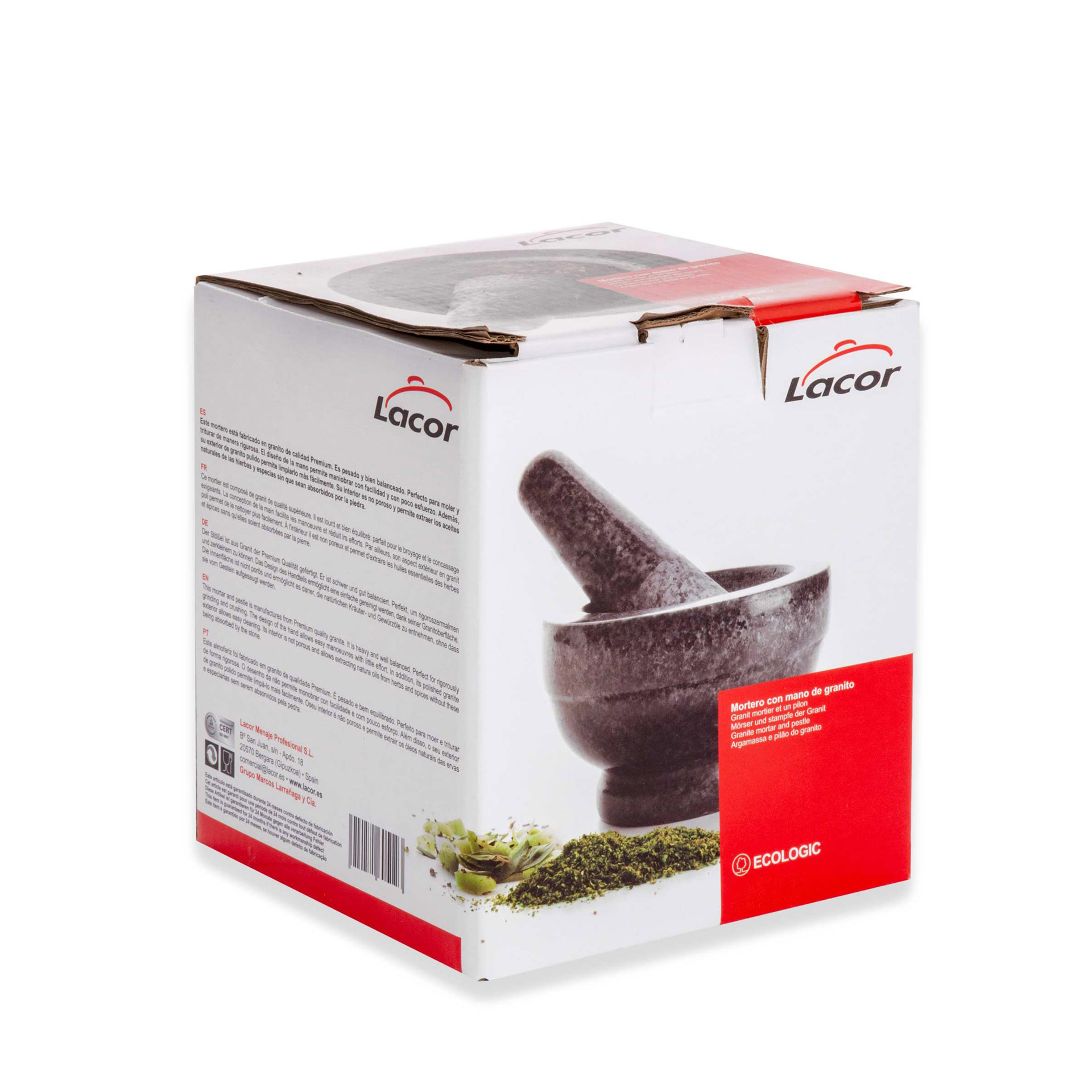 Almofariz com Pilão Granito Redondo 600ml 16X12cm