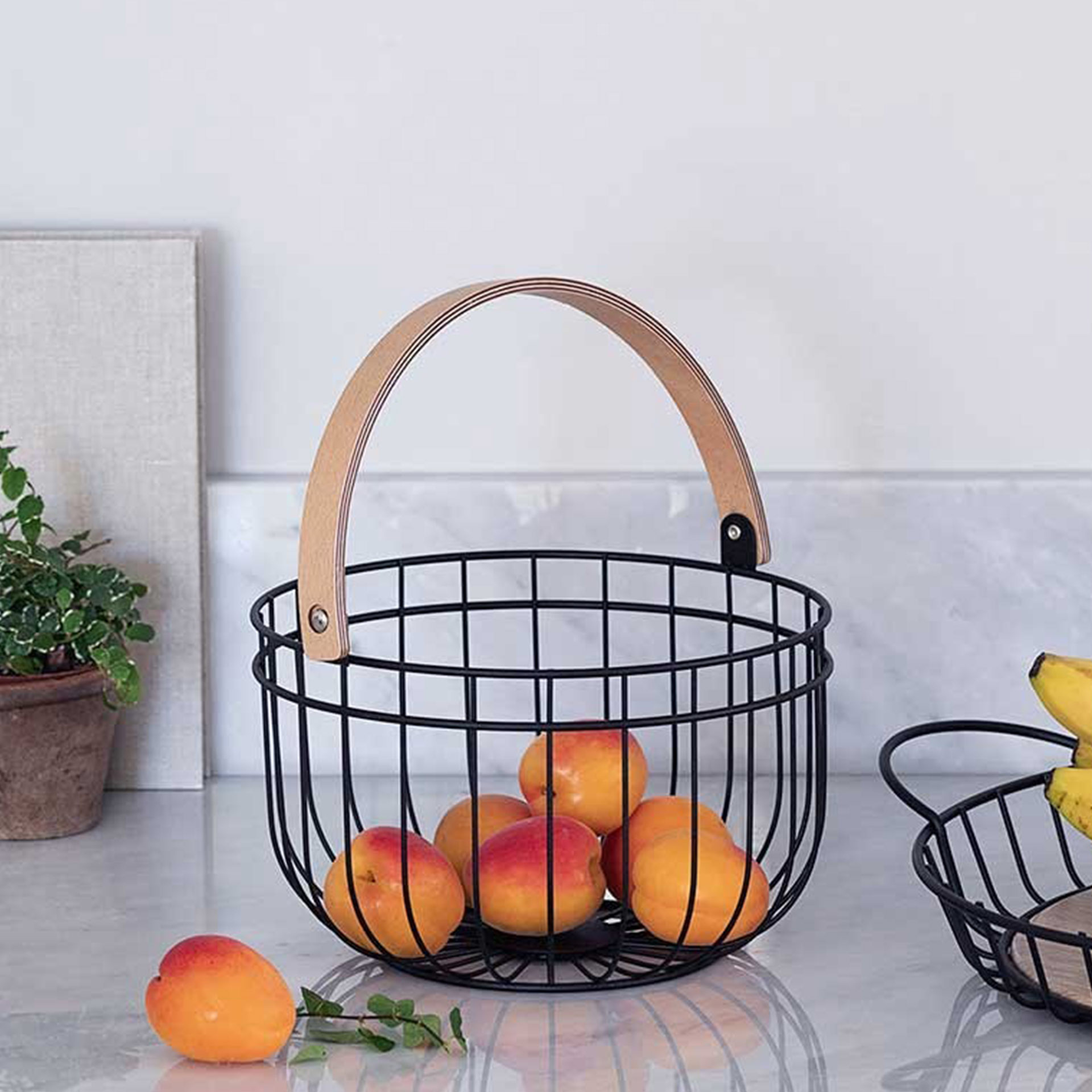 Fruteira Metal com Asa Redonda 25.2X17.7cm