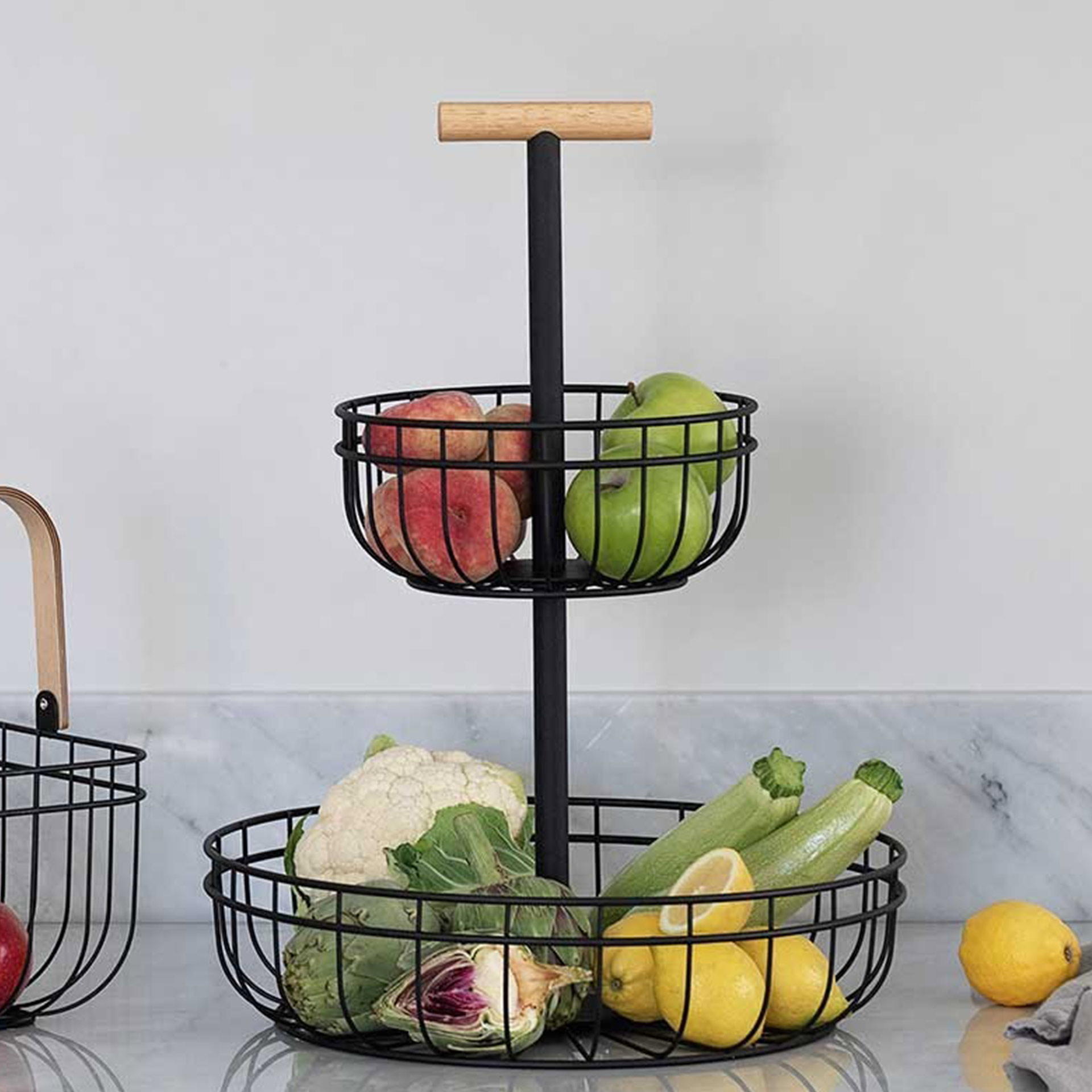 Fruteira Metal Dupla Redonda 40/24cm