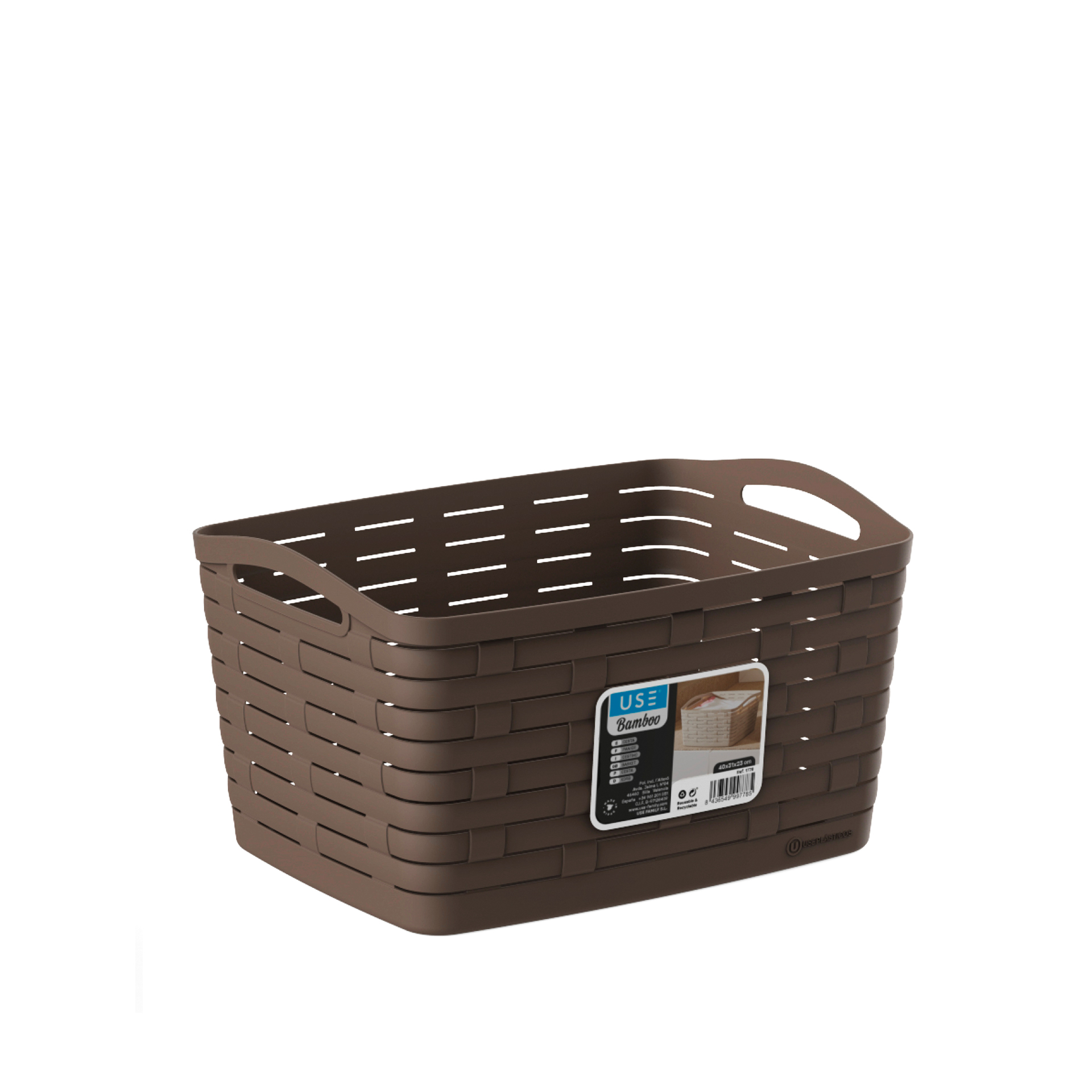 Cesto Multiusos Bamboo Sand 22L 40X31X23cm