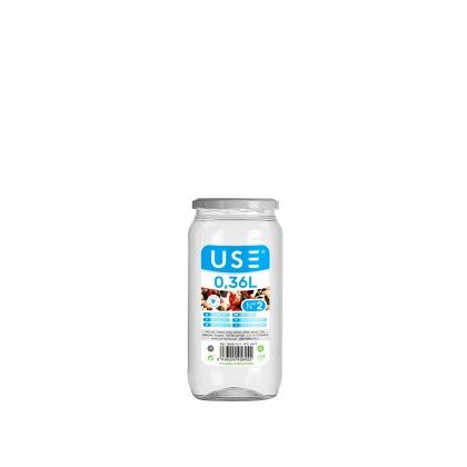 Frasco Plstico Tampa Metal Cristal 360ml 6X13cm