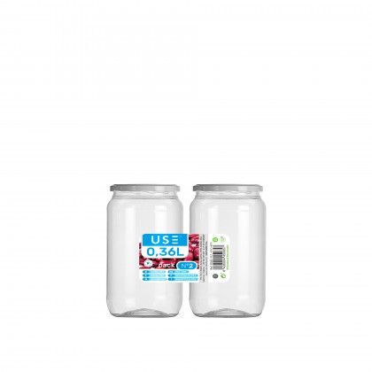 Frasco Plstico Tampa Metal Cristal 2X360ml 6X13cm Pack 2