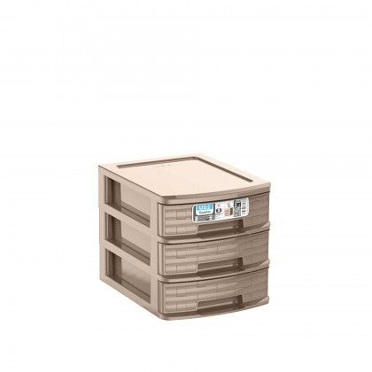 Caixa Organizadora 3 Gavetas Sand A5 25X19X19cm