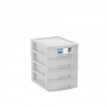 Caixa Organizadora Bamboo 4 Gavetas A5 Elegant 25X19X25cm