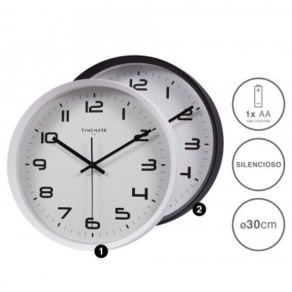 Relógio de Parede 30cm Branco