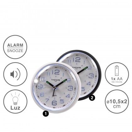 Despertador Timemark Analogico Plstico Multicor 10.5X2cm