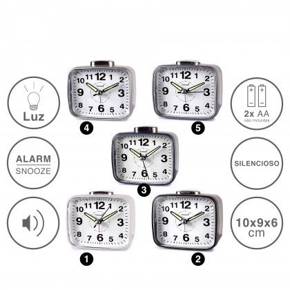 Despertador Timemark Analogico Pl�stico Multicor 10X9X6cm