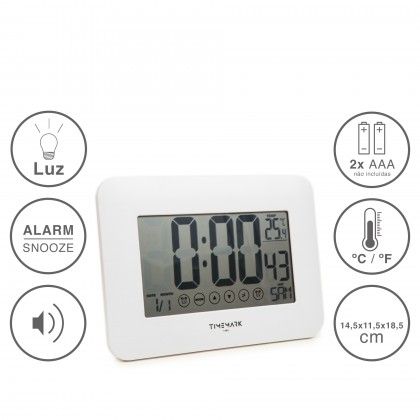 Relgio Parede Timemark Ttil Vidro Branco 24X17X2cm