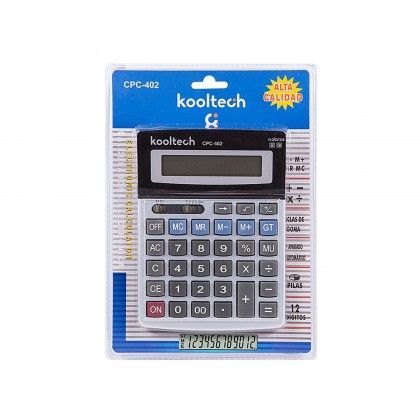 Calculadora Kooltech 12 Dgitos Plstico Cinzento 19.5X14X3.5cm