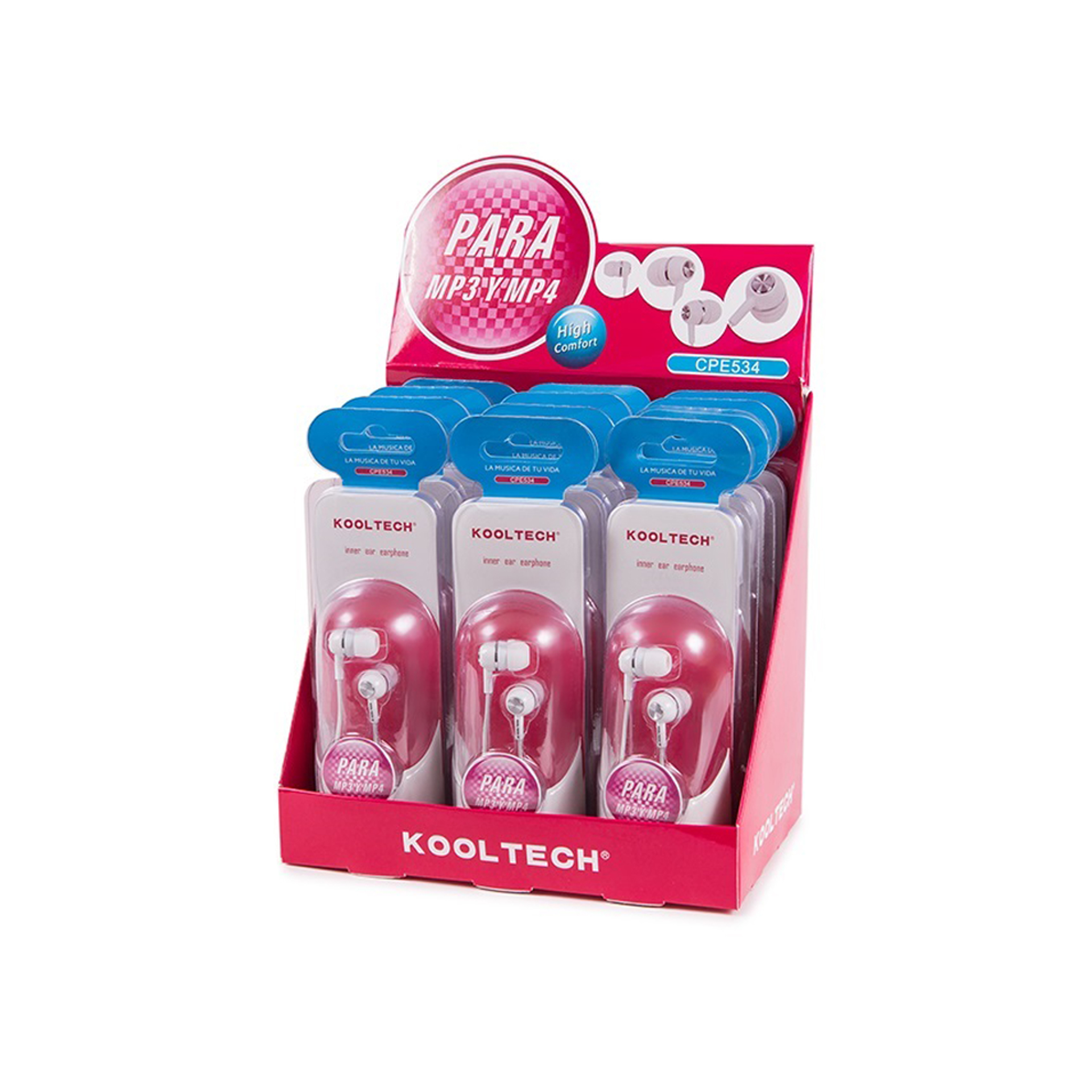 Auriculares Kooltech Silicone Mp3 / Mp4 Plástico Branco