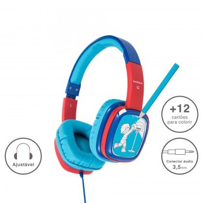 Auriculares Kooltech Infantil Plstico Azul 17X19X8cm