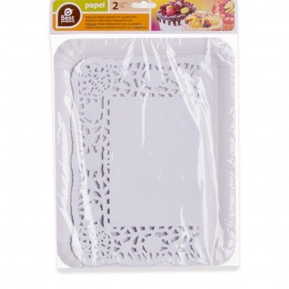 Naperon Papel com Bandeja Retangular Branco 22X28cm Pack 2 Naperon Papel com Bandeja Retangular Branco 22X28cm Pack 2