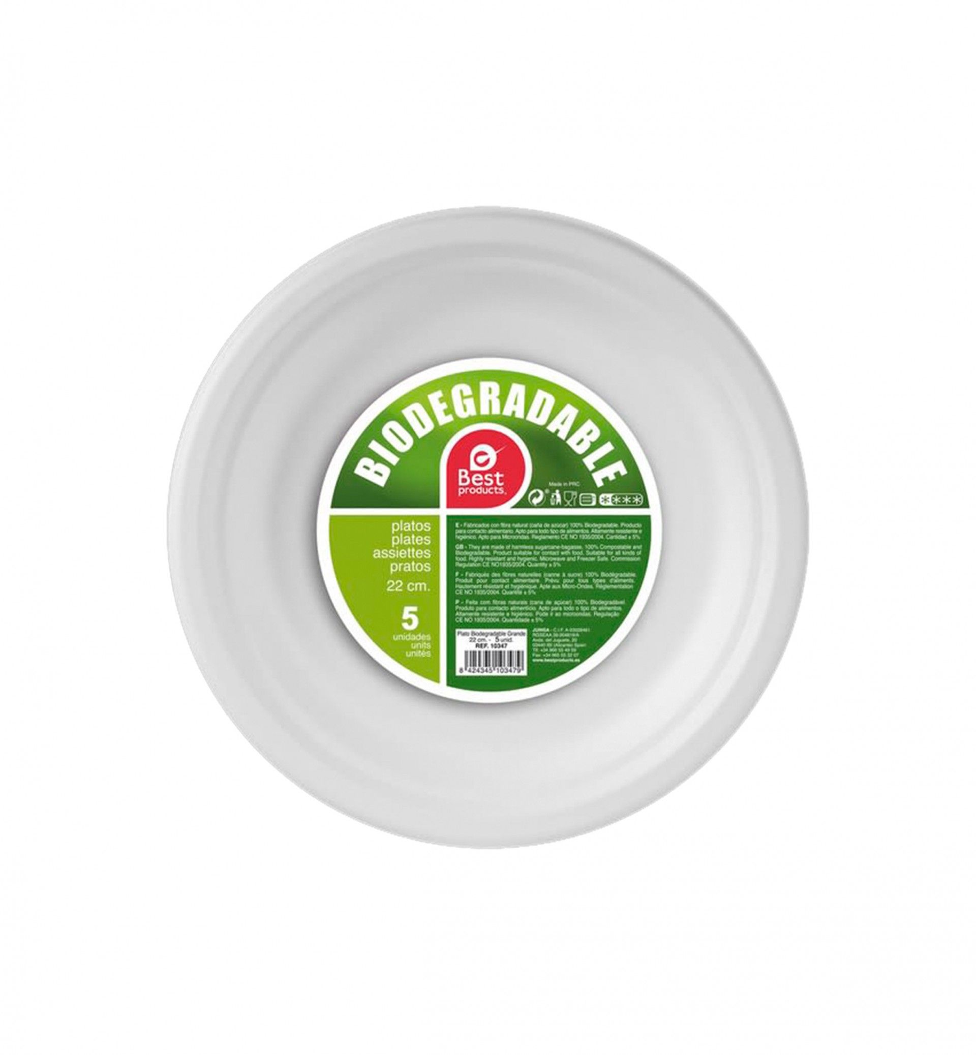 Prato Biodegradável Ø22X1,9CM Pak 5
