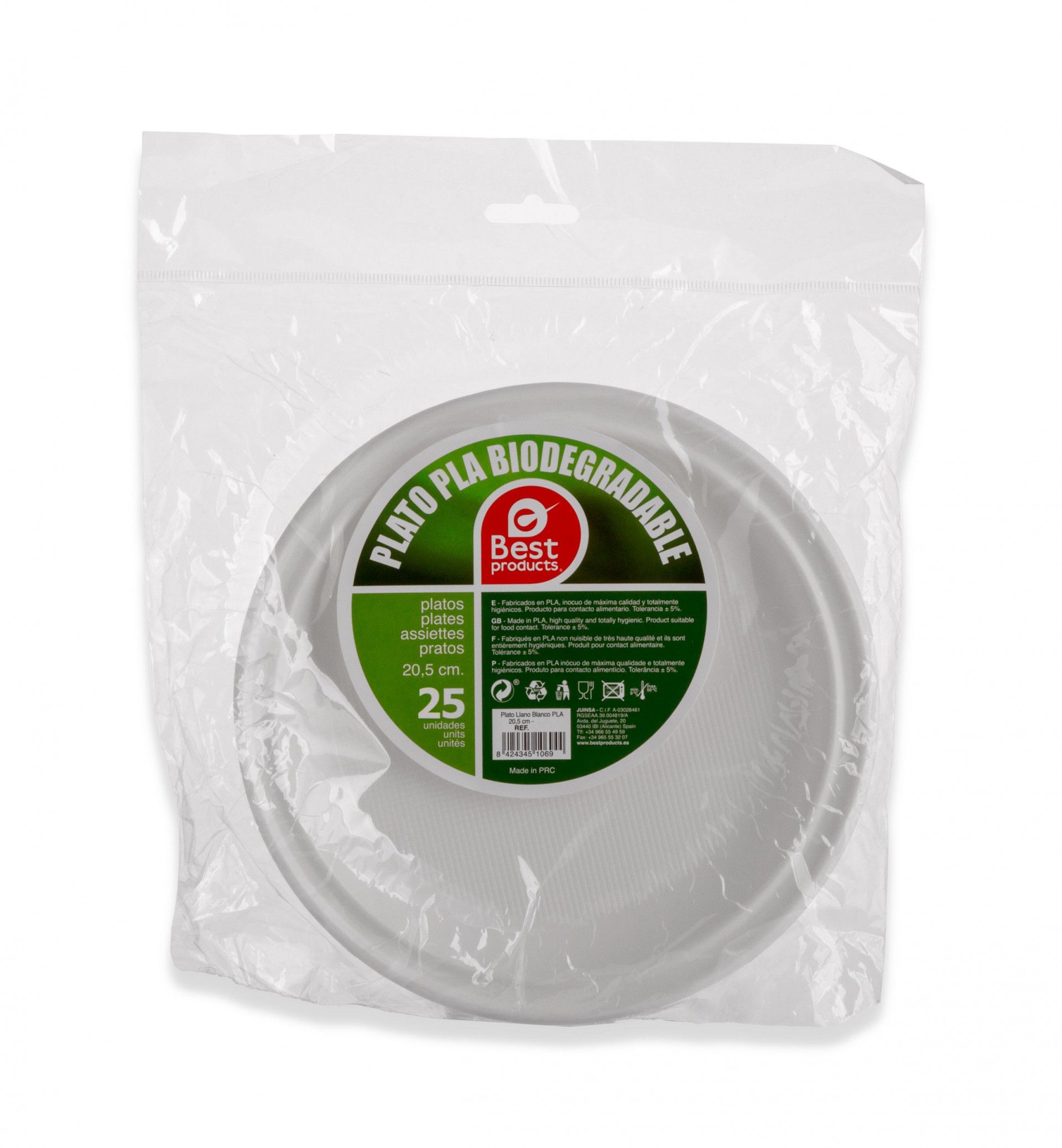 PRATO BIODEGRADÁVEL CLPA Ø20.5CM