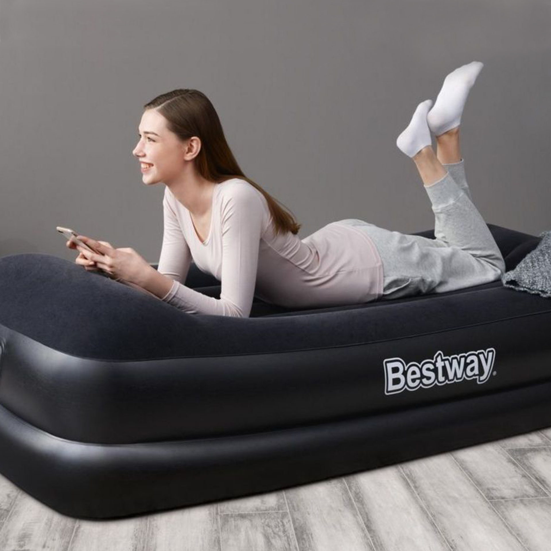 Colchão Insuflável Solteiro com Bomba 191X97X46CM