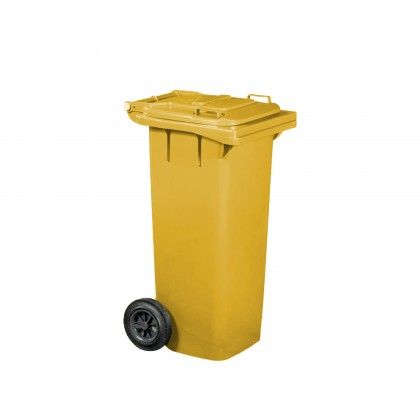 Contentor Lixo Com Rodas Amarelo 80l 50X46X92cm