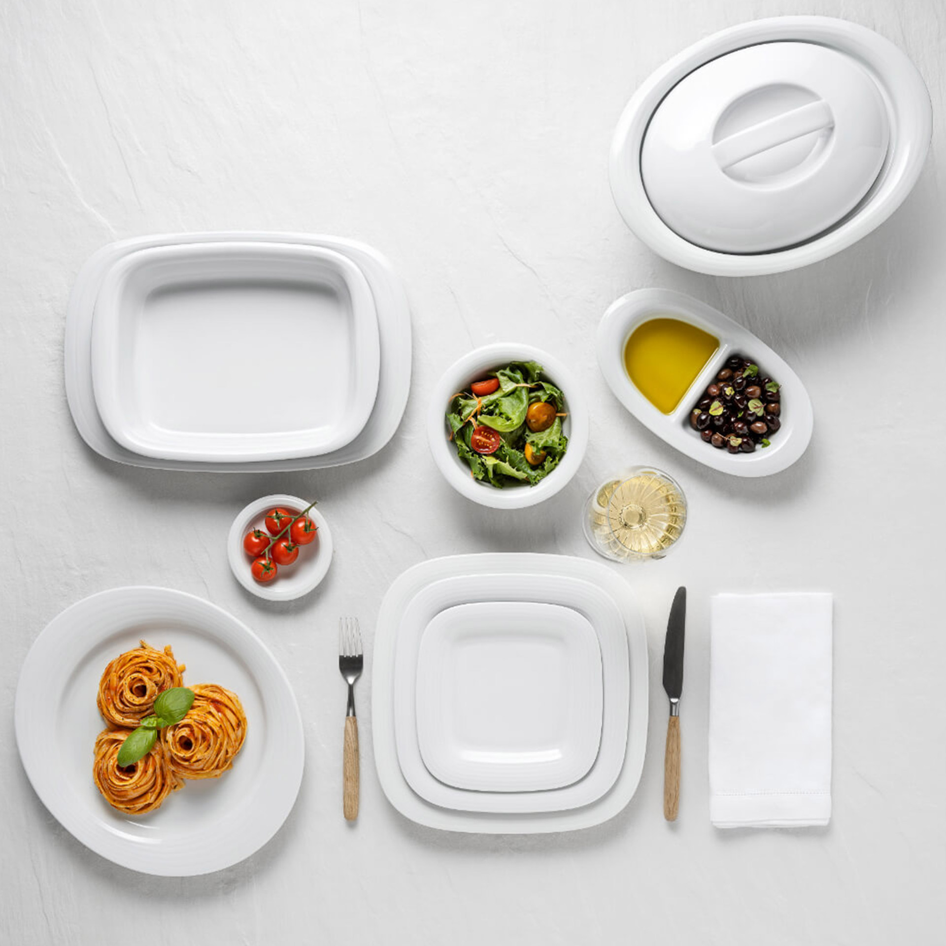 Saladeira Duo Redonda Branco 25CM