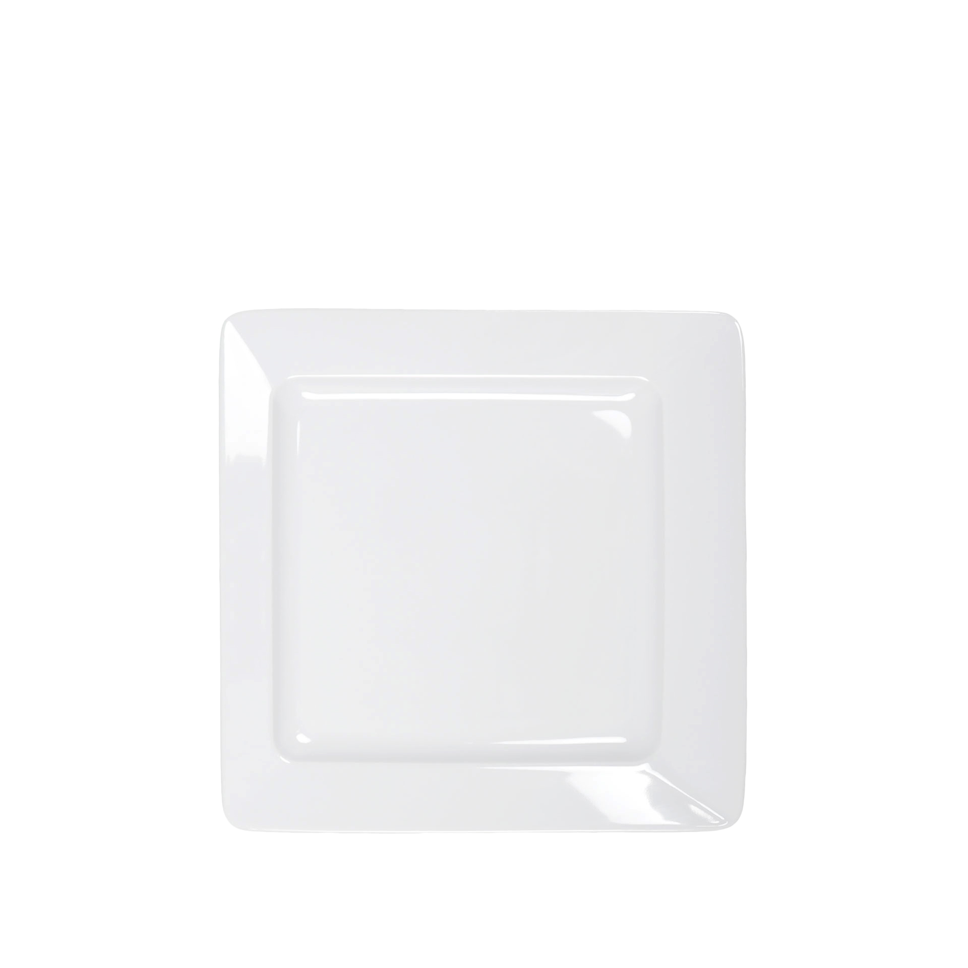 Prato Raso Eclipse Quadrado Branco 26CM