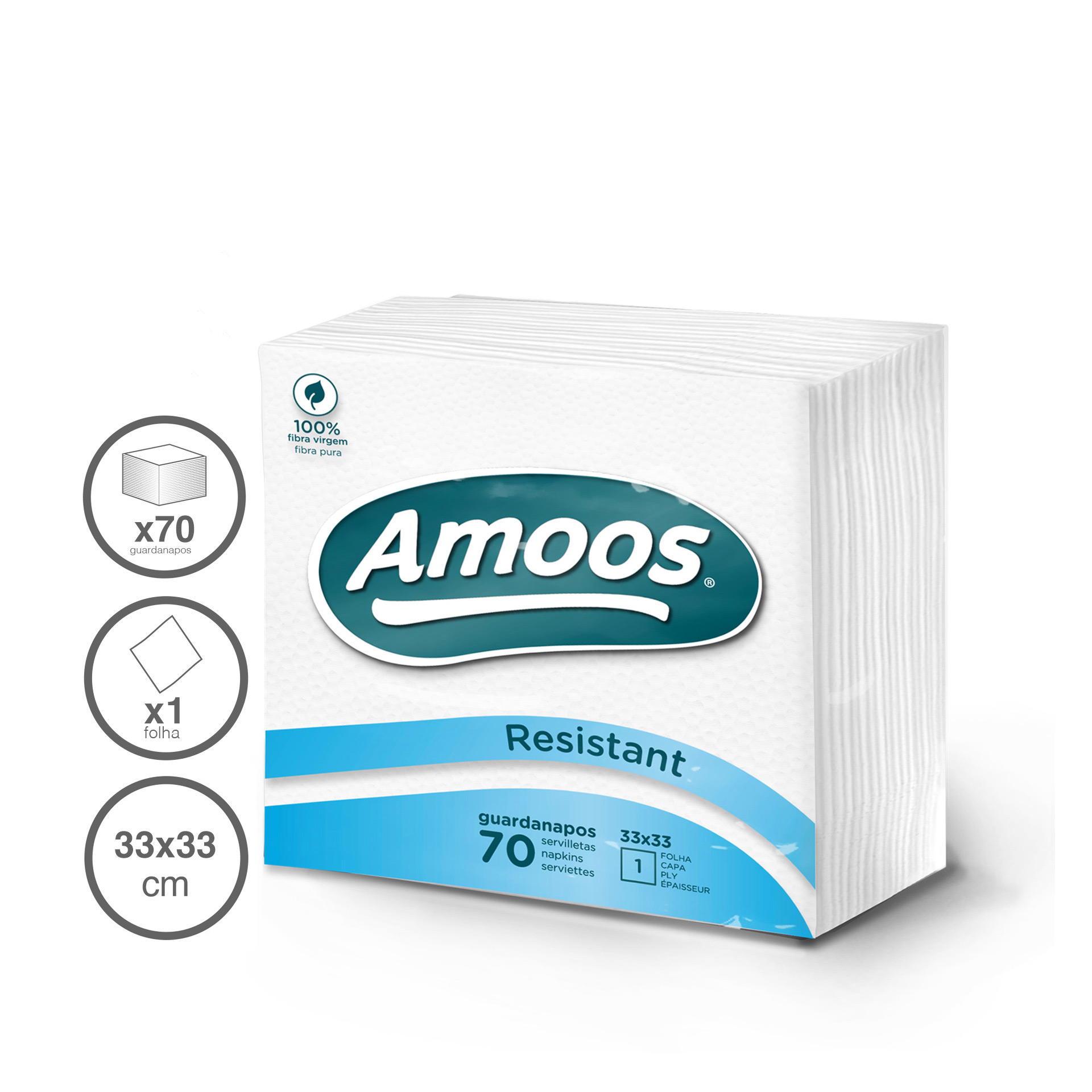 Guardanapos Resistant 1 Folha 33X33cm Pack 70