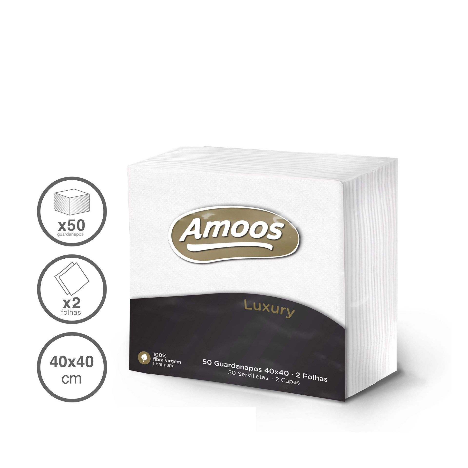 Guardanapos Luxury 2 Folhas 40X40cm Pack 50