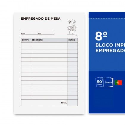 Bloco Pedidos Autocopiativo para Empregado Mesa 10.5X15cm