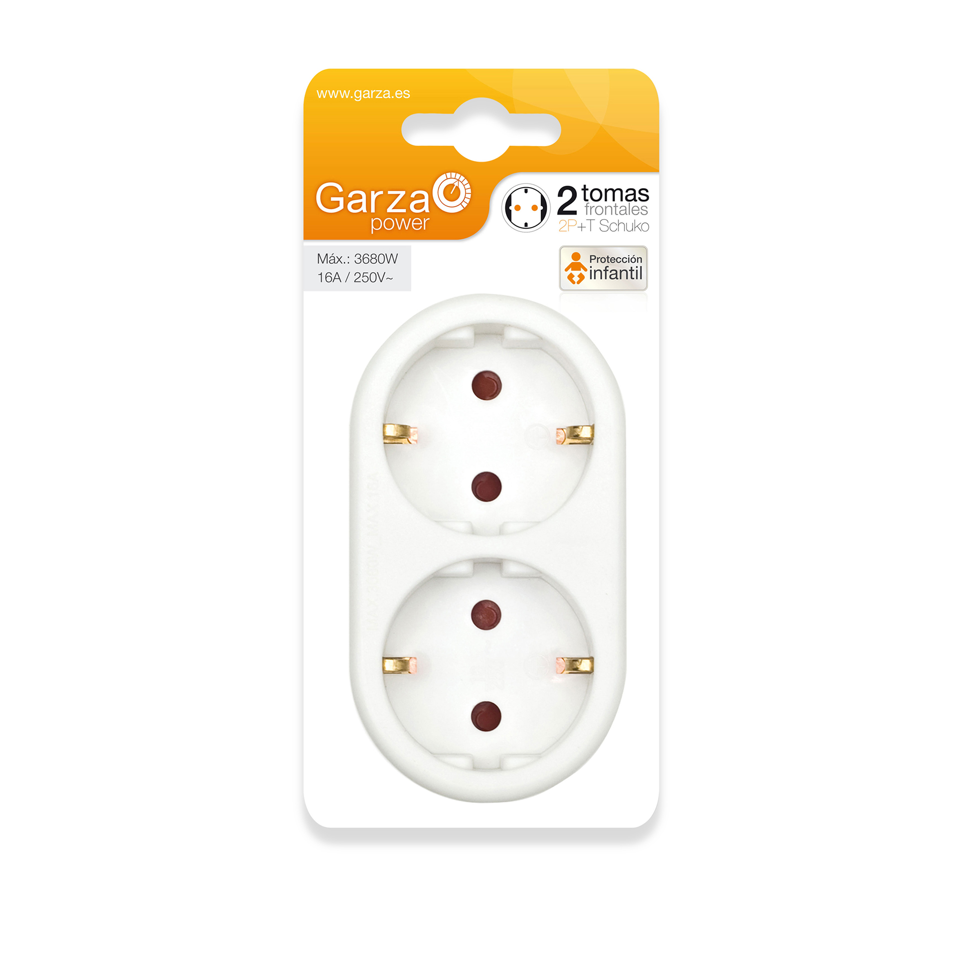 Adaptador 2 Tomadas Frontais