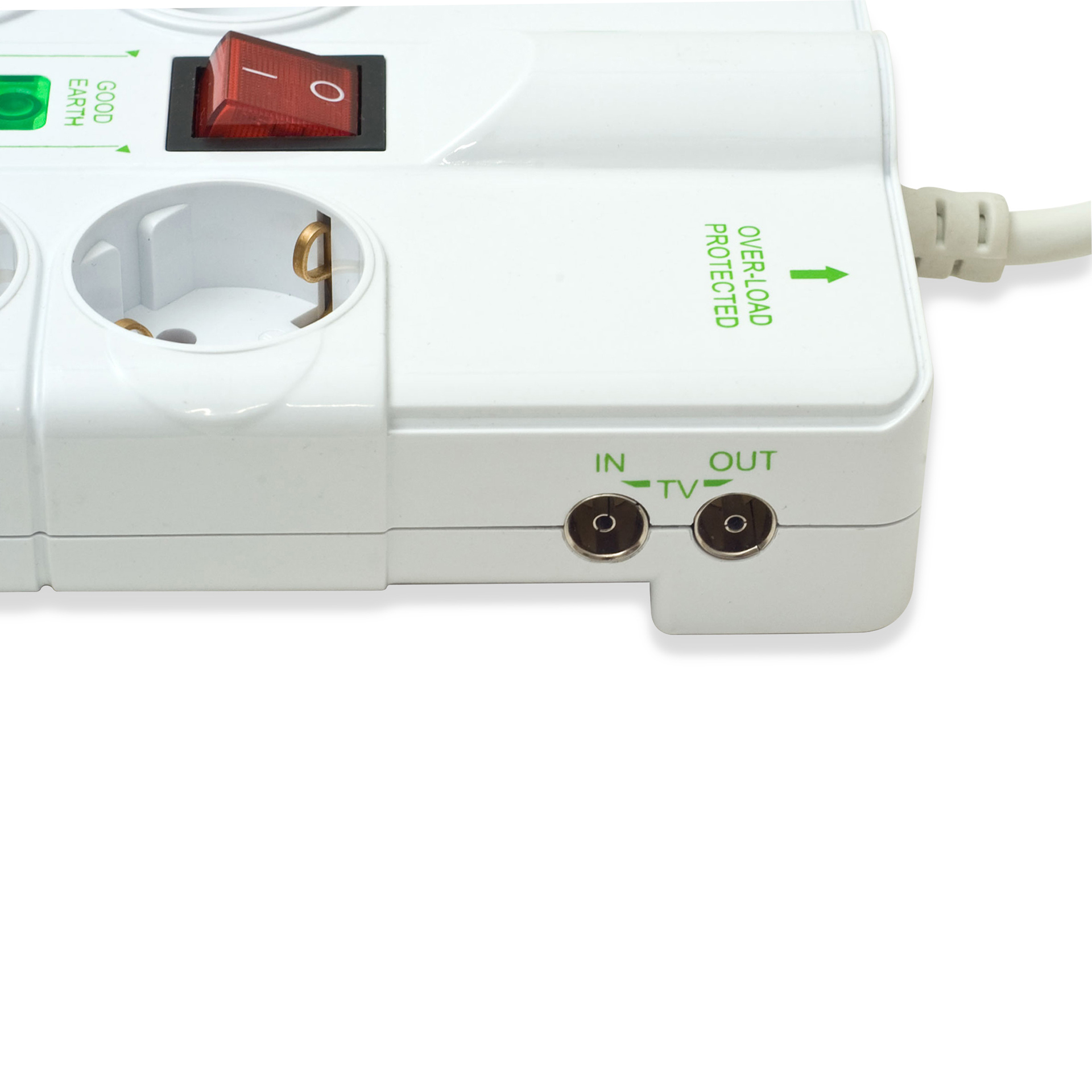 Extensão 5 Tomadas com Interruptor+Usb+Tv+Rj11 1.4M