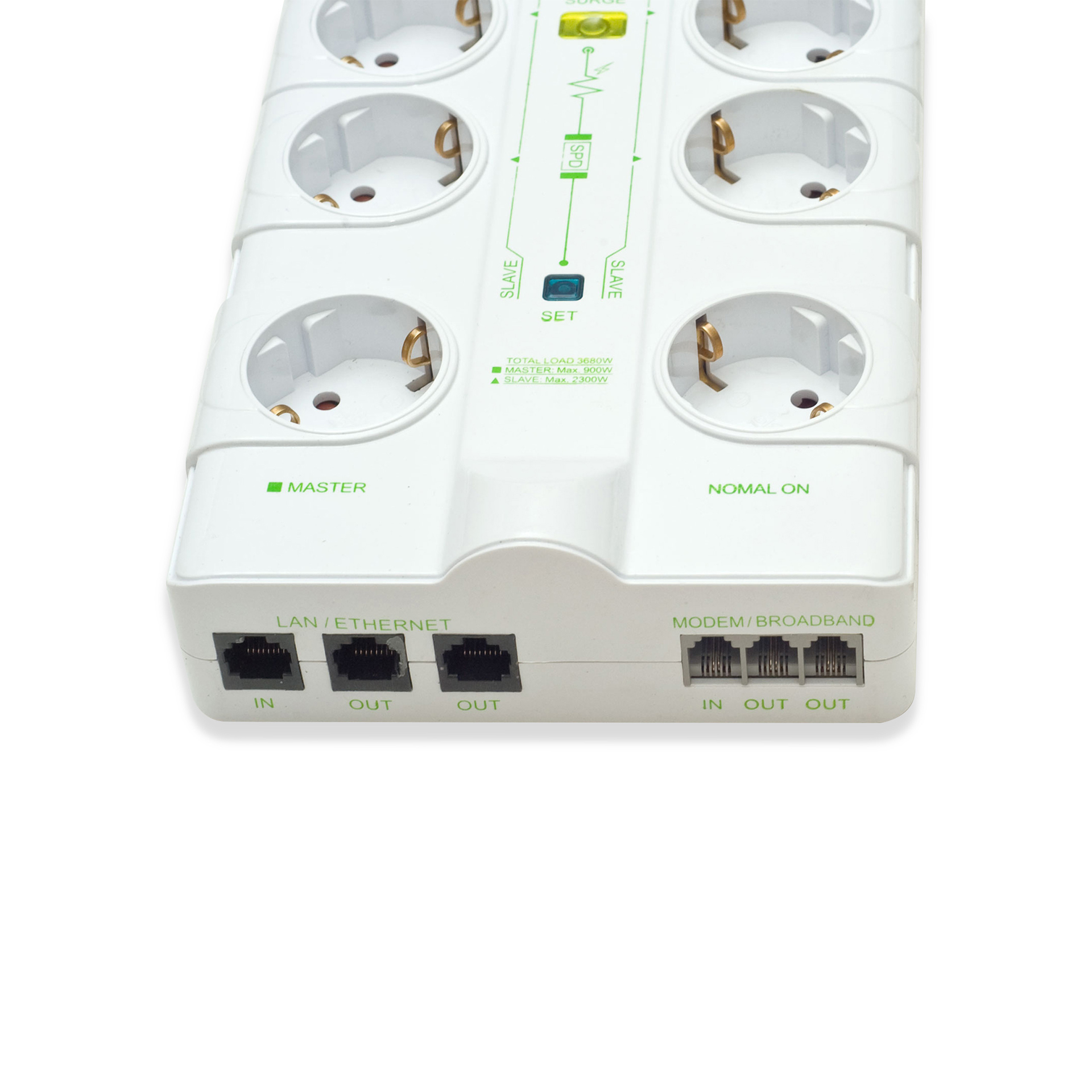 Extensão 5 Tomadas com Interruptor+Usb+Tv+Rj11 1.4M