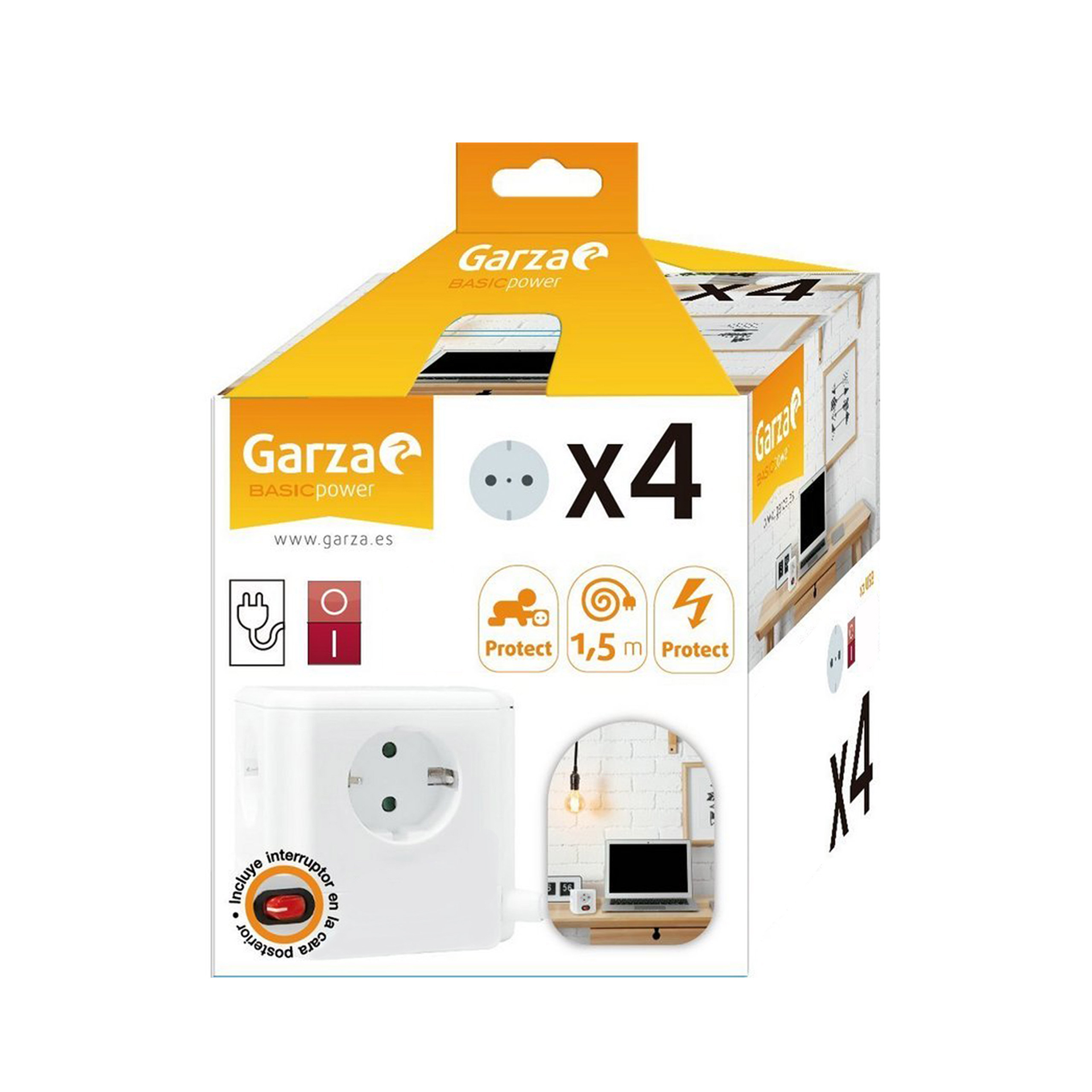 Extensão 4 Tomadas com Interruptor 1.5M