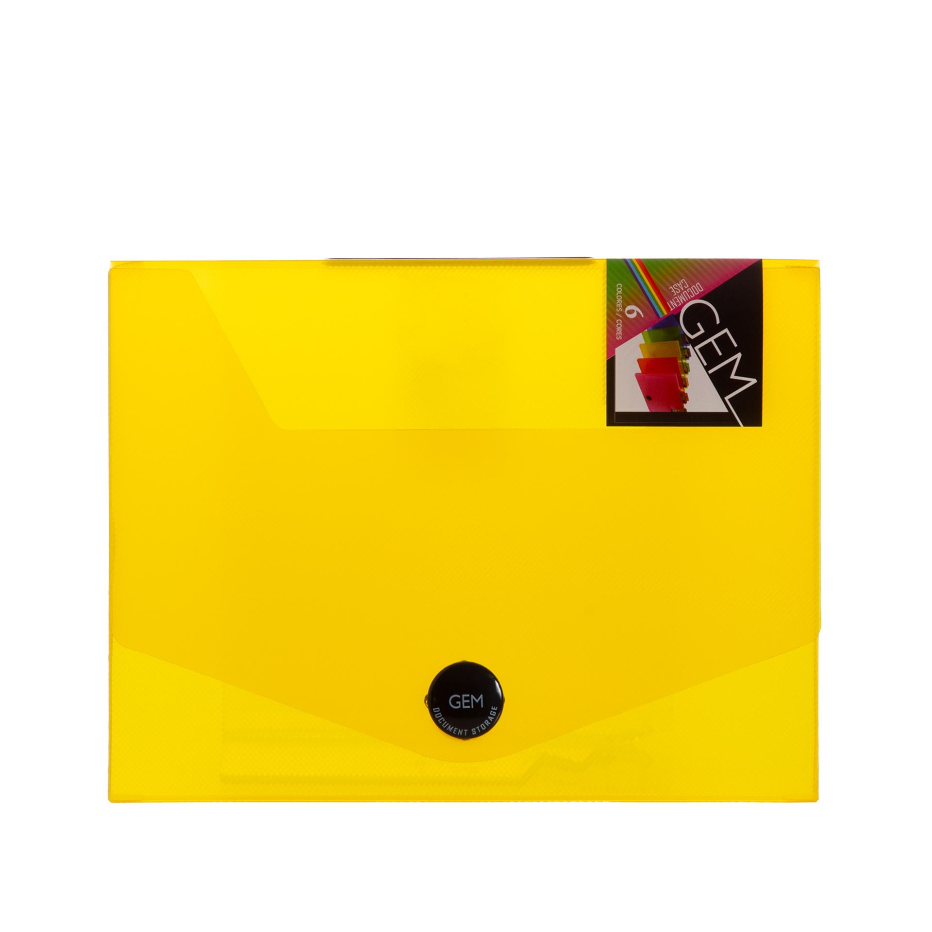 Pasta Projetos com Velcro Amarelo A4