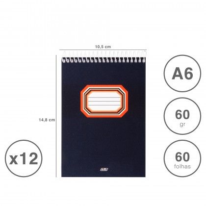 Bloco Apontamentos Espiral Pautado A6 60 Folhas