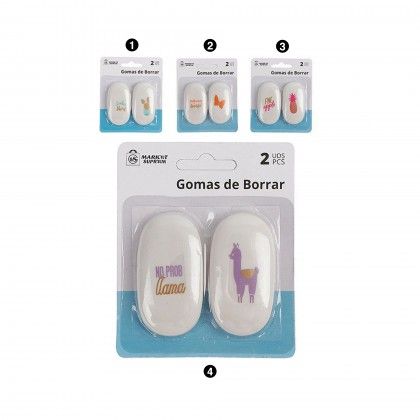 Borracha Desenhos 6.5cm Pack 2