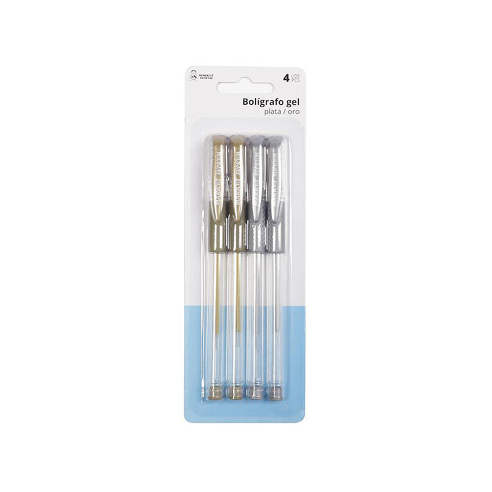 Caneta Gel Dourado / Prateado Pack 4