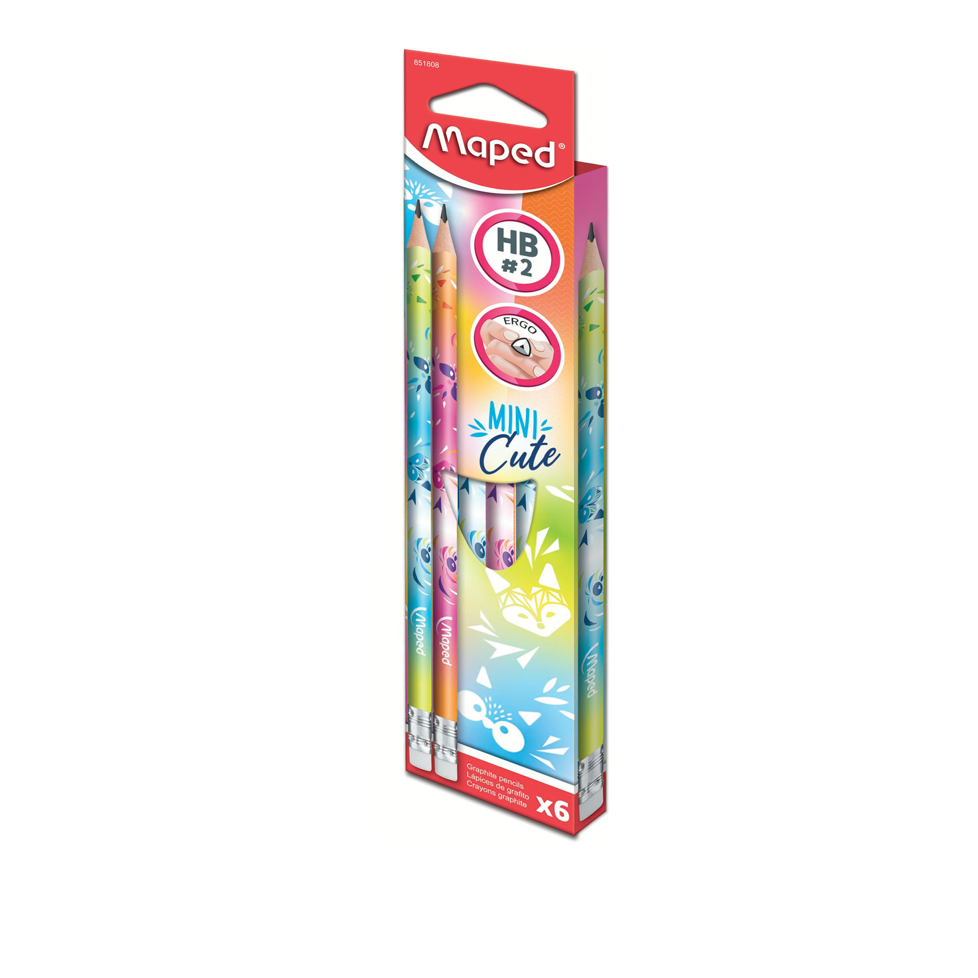 Lápis Maped Grafite Minicute HB2 Pack 6