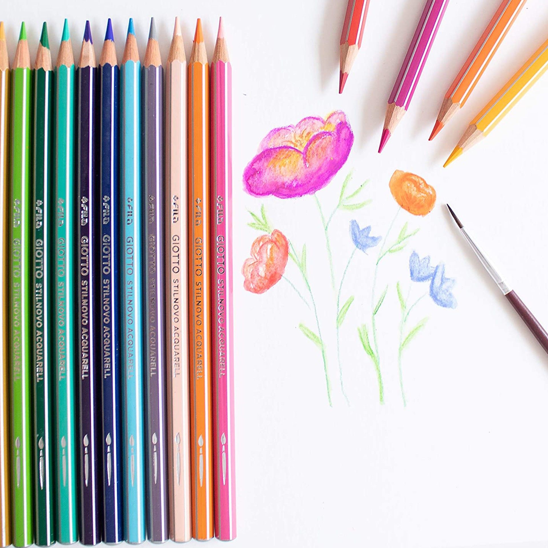 Lápis Cor Giotto Stilnovo Aguarela 3.3mm 12 Cores