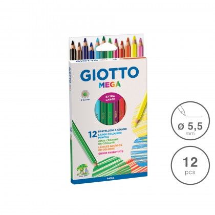Lpis Cor Giotto Mega 5.5mm 12 Cores