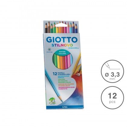 L�pis Cor Giotto Stilnovo Aguarela 3.3mm 12 Cores