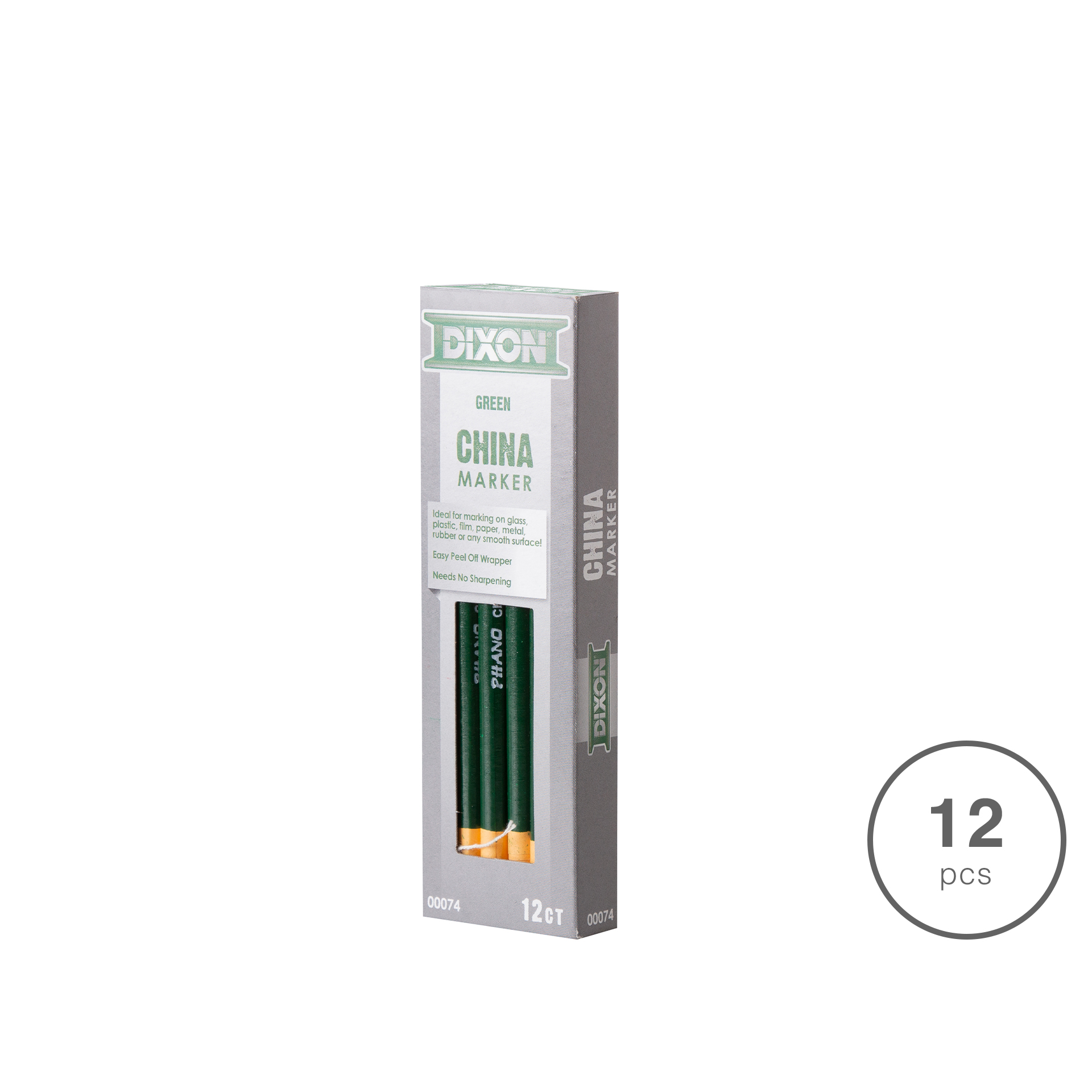 Lápis Dermatográfico Dixon Verde Pack 12
