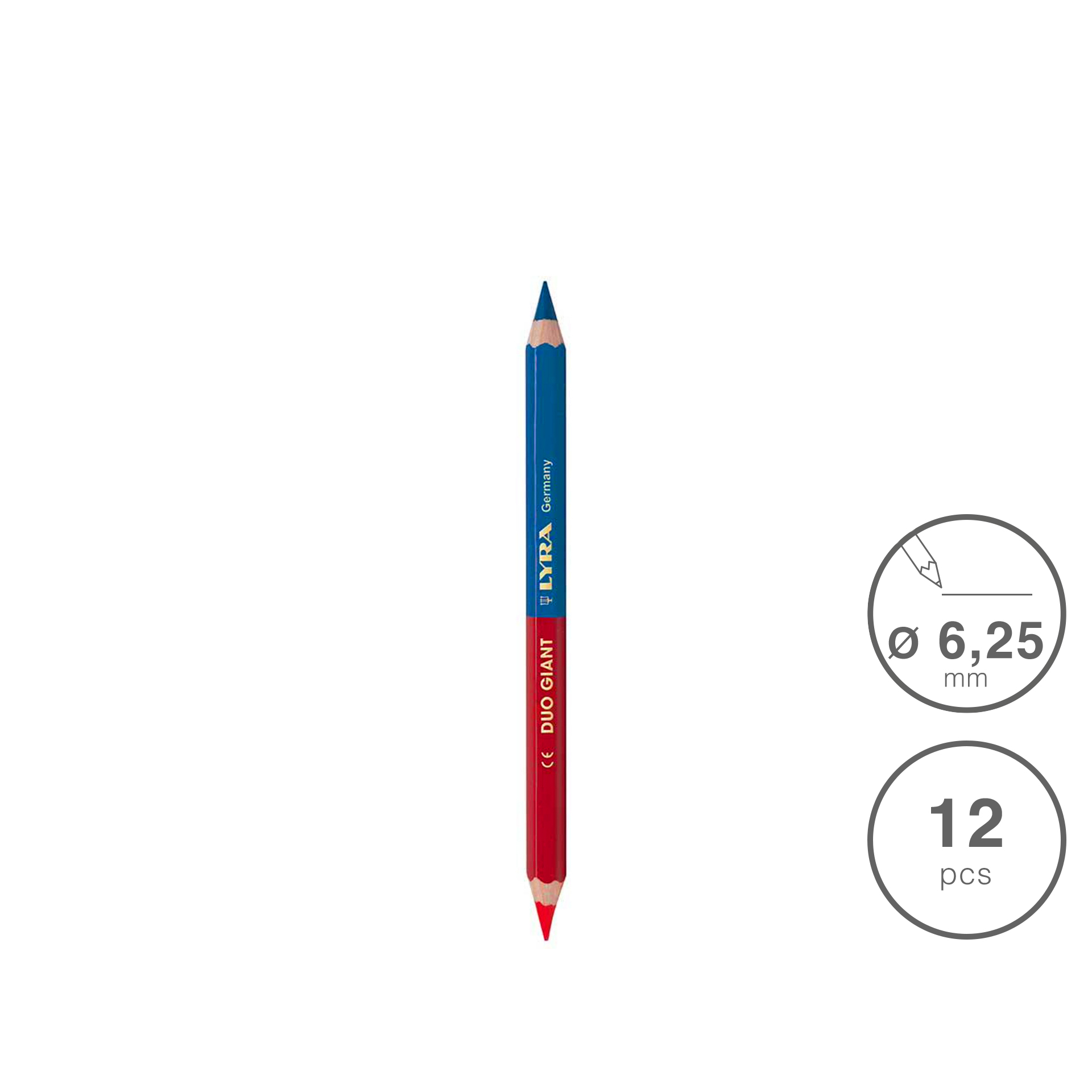 Lápis Lyra Duo Gigante Azul / Vermelho 6.25mm