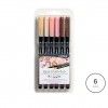 Marcador Pincel Lyra Tons Pele Pack 6