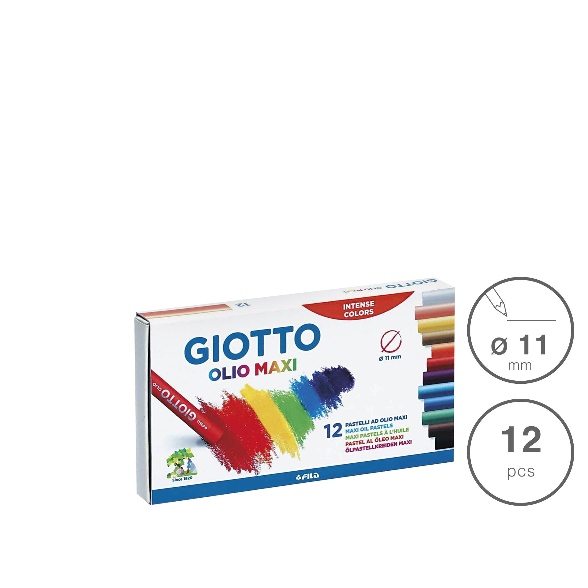 Pastel Óleo Giotto Maxi 11mm 12 Cores