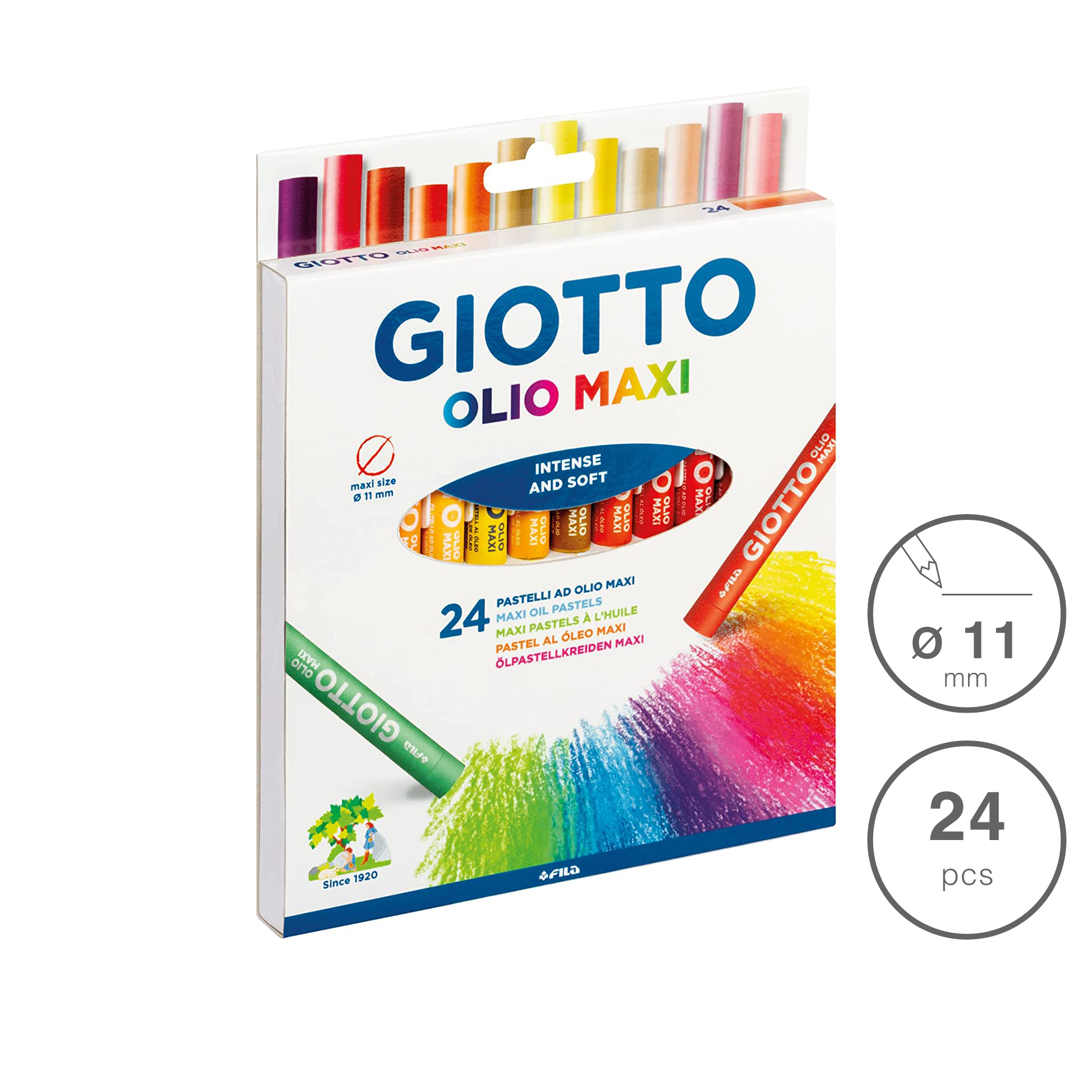 Pastel Óleo Giotto Maxi 11mm 24 Cores